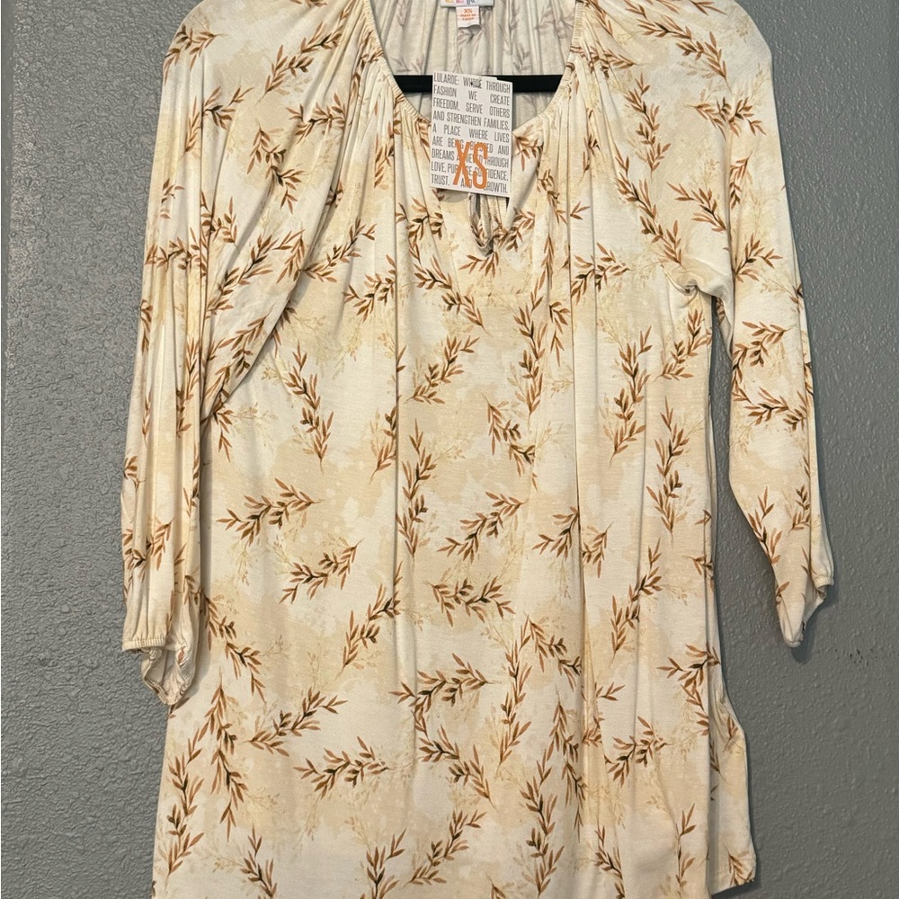 NEW LuLaRoe Debra Peasant Top Women's Size XS  Stretch Jersey Knit Boho